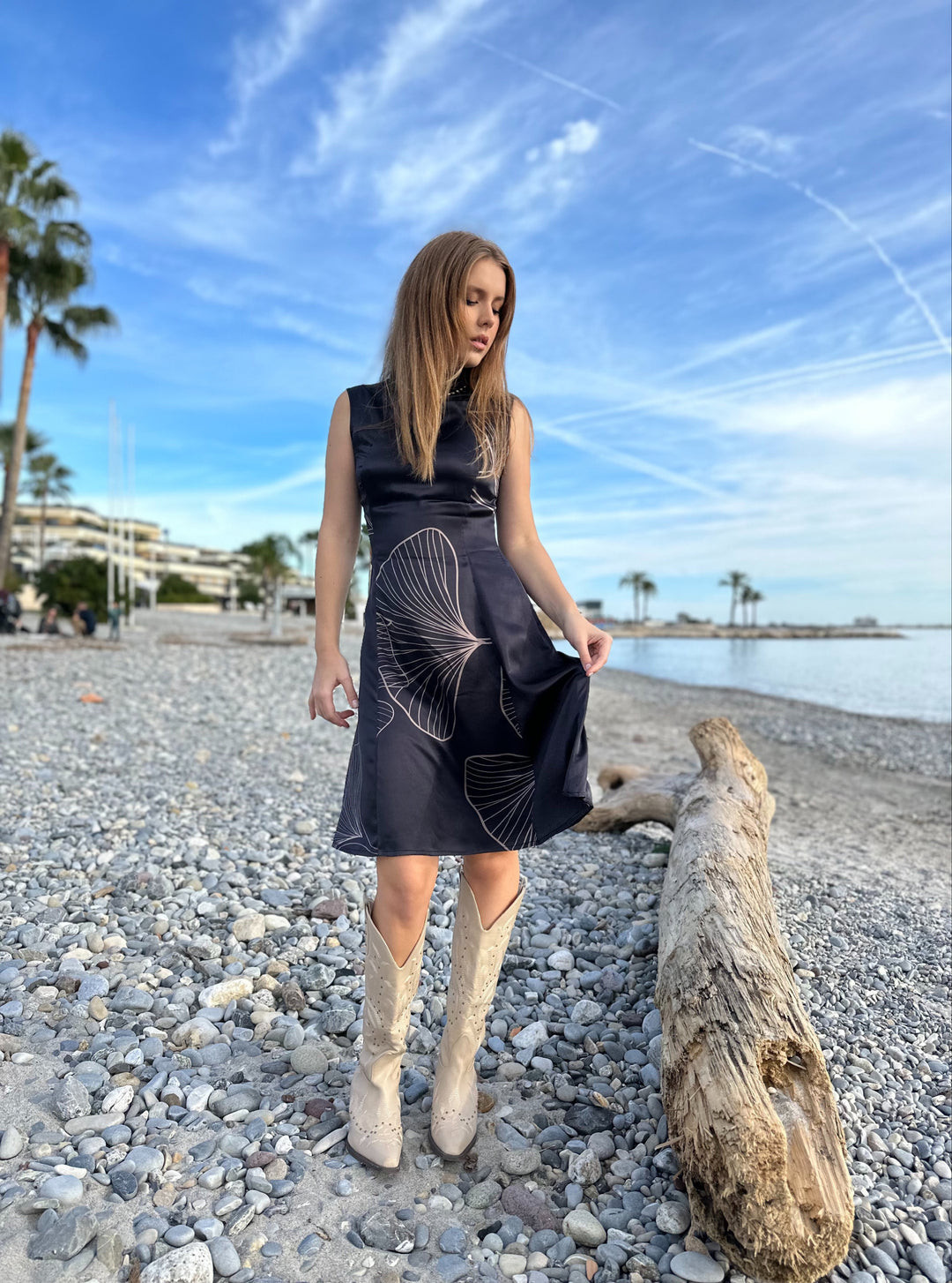 Timeless Elegance: Tokyo Twilight Flare Dress