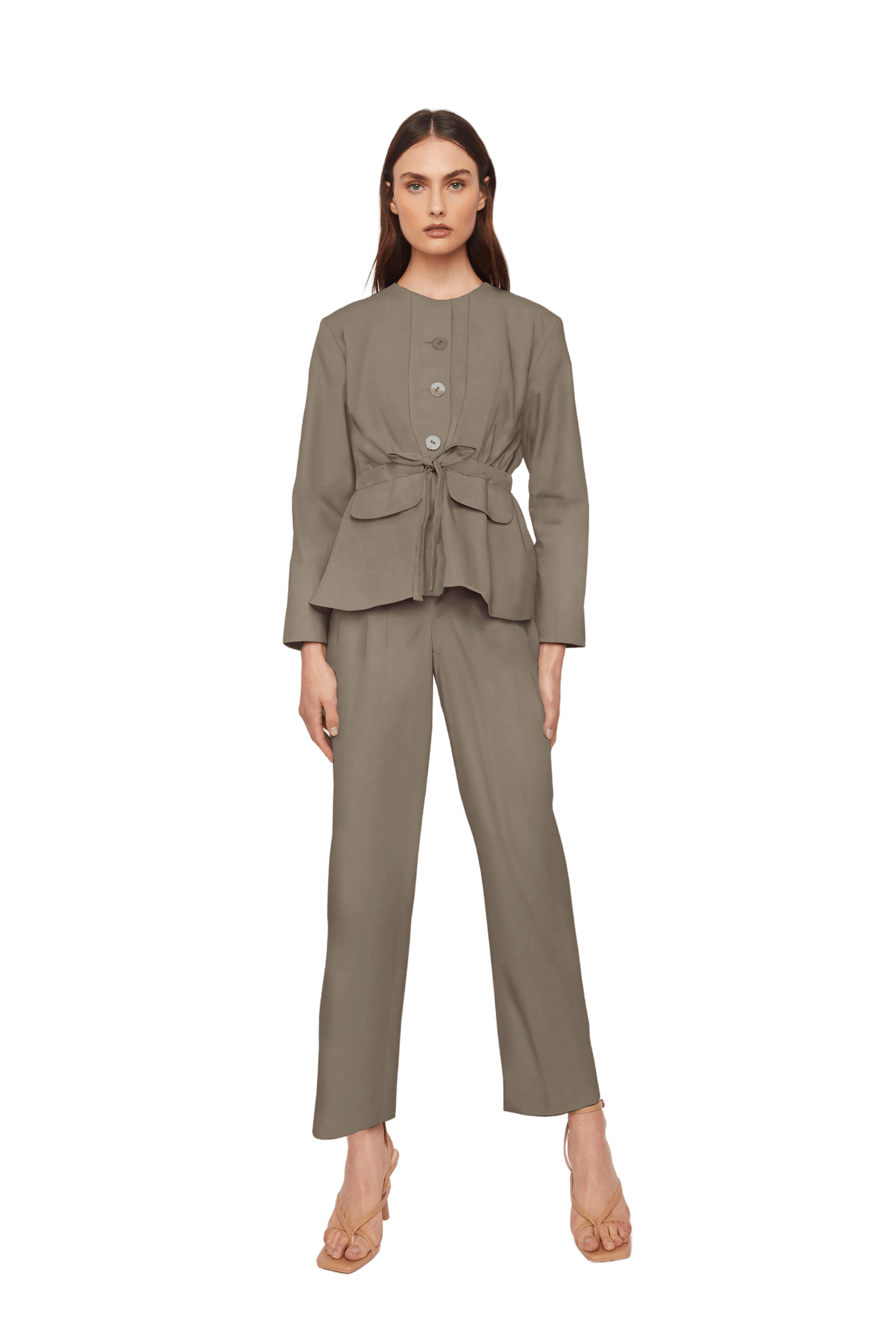 Buy Rooted Beige Regular Fit Flat Front Trousers for Women's Online @ Tata  CLiQ